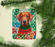 Load image into Gallery viewer, Vizsla Christmas Porcelain Ornament