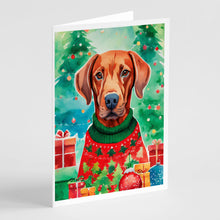 Load image into Gallery viewer, Vizsla Christmas Greeting Cards - Blank Note Cards – 8-Pack of Artist-Designed Cards with Envelopes