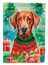 Load image into Gallery viewer, Vizsla Christmas Garden Flag – Cozy Dog Holiday Decor with Tree &amp; Presents