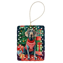 Load image into Gallery viewer, Weimaraner Christmas Porcelain Ornament