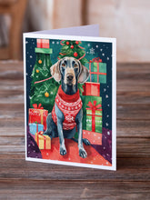 Load image into Gallery viewer, Weimaraner Christmas Greeting Cards - Blank Note Cards – 8-Pack of Artist-Designed Cards with Envelopes