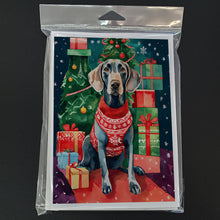 Load image into Gallery viewer, Weimaraner Christmas Greeting Cards - Blank Note Cards – 8-Pack of Artist-Designed Cards with Envelopes
