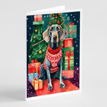 Load image into Gallery viewer, Weimaraner Christmas Greeting Cards - Blank Note Cards – 8-Pack of Artist-Designed Cards with Envelopes