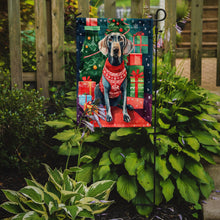 Load image into Gallery viewer, Weimaraner Christmas Garden Flag – Cozy Dog Holiday Decor with Tree &amp; Presents
