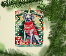 Load image into Gallery viewer, Weimaraner Christmas Porcelain Ornament