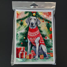 Load image into Gallery viewer, Weimaraner Christmas Greeting Cards - Blank Note Cards – 8-Pack of Artist-Designed Cards with Envelopes