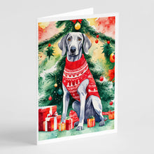 Load image into Gallery viewer, Weimaraner Christmas Greeting Cards - Blank Note Cards – 8-Pack of Artist-Designed Cards with Envelopes