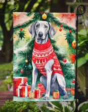 Load image into Gallery viewer, Weimaraner Christmas Garden Flag – Cozy Dog Holiday Decor with Tree &amp; Presents