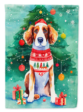 Load image into Gallery viewer, Welsh Springer Spaniel Christmas Garden Flag – Cozy Dog Holiday Decor with Tree &amp; Presents