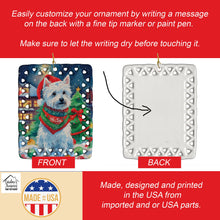 Load image into Gallery viewer, Westie Christmas Porcelain Ornament