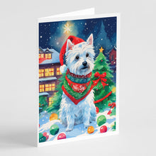 Load image into Gallery viewer, Westie Christmas Greeting Cards - Blank Note Cards – 8-Pack of Artist-Designed Cards with Envelopes