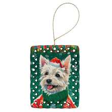 Load image into Gallery viewer, Westie Christmas Porcelain Ornament