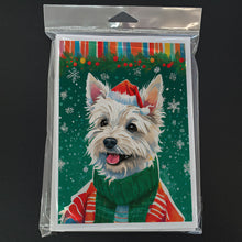 Load image into Gallery viewer, Westie Christmas Greeting Cards - Blank Note Cards – 8-Pack of Artist-Designed Cards with Envelopes