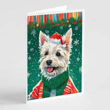 Load image into Gallery viewer, Westie Christmas Greeting Cards - Blank Note Cards – 8-Pack of Artist-Designed Cards with Envelopes