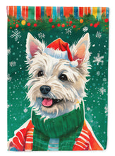 Load image into Gallery viewer, Westie Christmas Garden Flag – Cozy Dog Holiday Decor with Tree &amp; Presents