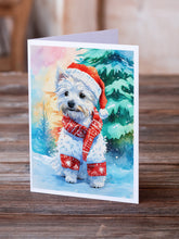 Load image into Gallery viewer, Westie Christmas Greeting Cards - Blank Note Cards – 8-Pack of Artist-Designed Cards with Envelopes
