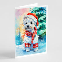 Load image into Gallery viewer, Westie Christmas Greeting Cards - Blank Note Cards – 8-Pack of Artist-Designed Cards with Envelopes