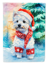 Load image into Gallery viewer, Westie Christmas Garden Flag – Cozy Dog Holiday Decor with Tree &amp; Presents