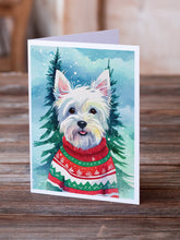 Load image into Gallery viewer, Westie Christmas Greeting Cards - Blank Note Cards – 8-Pack of Artist-Designed Cards with Envelopes