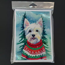 Load image into Gallery viewer, Westie Christmas Greeting Cards - Blank Note Cards – 8-Pack of Artist-Designed Cards with Envelopes