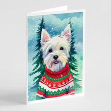 Load image into Gallery viewer, Westie Christmas Greeting Cards - Blank Note Cards – 8-Pack of Artist-Designed Cards with Envelopes