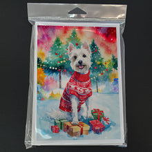 Load image into Gallery viewer, Westie Christmas Greeting Cards - Blank Note Cards – 8-Pack of Artist-Designed Cards with Envelopes