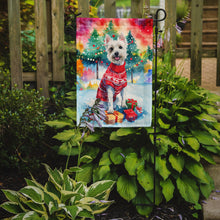 Load image into Gallery viewer, Westie Christmas Garden Flag – Cozy Dog Holiday Decor with Tree &amp; Presents
