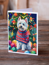 Load image into Gallery viewer, Westie Christmas Greeting Cards - Blank Note Cards – 8-Pack of Artist-Designed Cards with Envelopes
