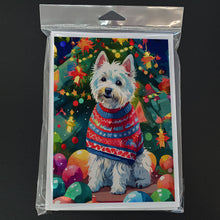 Load image into Gallery viewer, Westie Christmas Greeting Cards - Blank Note Cards – 8-Pack of Artist-Designed Cards with Envelopes