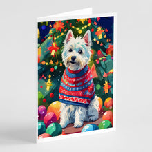 Load image into Gallery viewer, Westie Christmas Greeting Cards - Blank Note Cards – 8-Pack of Artist-Designed Cards with Envelopes