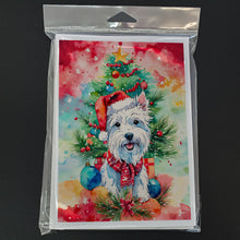 Load image into Gallery viewer, Westie Christmas Greeting Cards - Blank Note Cards – 8-Pack of Artist-Designed Cards with Envelopes