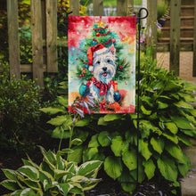 Load image into Gallery viewer, Westie Christmas Garden Flag – Cozy Dog Holiday Decor with Tree &amp; Presents