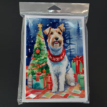 Load image into Gallery viewer, Wire Fox Terrier Christmas Greeting Cards - Blank Note Cards – 8-Pack of Artist-Designed Cards with Envelopes
