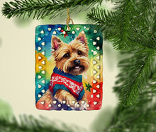 Load image into Gallery viewer, Yorkshire Terrier Yorkie Christmas Porcelain Ornament