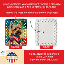 Load image into Gallery viewer, Yorkshire Terrier Yorkie Christmas Porcelain Ornament