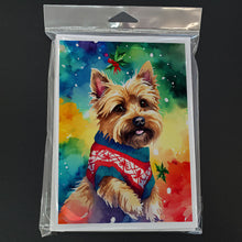 Load image into Gallery viewer, Yorkshire Terrier Yorkie Christmas Greeting Cards - Blank Note Cards – 8-Pack of Artist-Designed Cards with Envelopes
