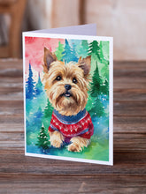 Load image into Gallery viewer, Yorkshire Terrier Yorkie Christmas Greeting Cards - Blank Note Cards – 8-Pack of Artist-Designed Cards with Envelopes