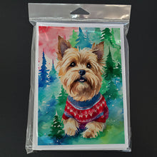 Load image into Gallery viewer, Yorkshire Terrier Yorkie Christmas Greeting Cards - Blank Note Cards – 8-Pack of Artist-Designed Cards with Envelopes