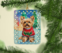 Load image into Gallery viewer, Yorkshire Terrier Yorkie Christmas Porcelain Ornament