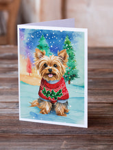 Load image into Gallery viewer, Yorkshire Terrier Yorkie Christmas Greeting Cards - Blank Note Cards – 8-Pack of Artist-Designed Cards with Envelopes