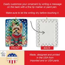 Load image into Gallery viewer, Yorkshire Terrier Yorkie Christmas Porcelain Ornament