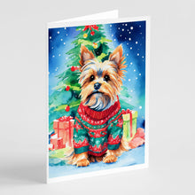 Load image into Gallery viewer, Yorkshire Terrier Yorkie Christmas Greeting Cards - Blank Note Cards – 8-Pack of Artist-Designed Cards with Envelopes