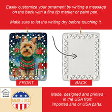 Load image into Gallery viewer, Yorkshire Terrier Yorkie Christmas Porcelain Ornament