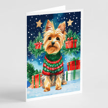 Load image into Gallery viewer, Yorkshire Terrier Yorkie Christmas Greeting Cards - Blank Note Cards – 8-Pack of Artist-Designed Cards with Envelopes