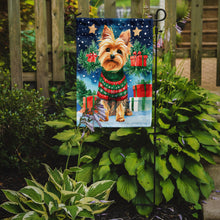 Load image into Gallery viewer, Yorkshire Terrier Yorkie Christmas Garden Flag – Cozy Dog Holiday Decor with Tree &amp; Presents