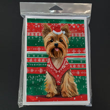 Load image into Gallery viewer, Yorkshire Terrier Yorkie Christmas Greeting Cards - Blank Note Cards – 8-Pack of Artist-Designed Cards with Envelopes