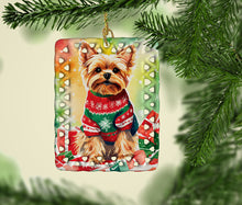 Load image into Gallery viewer, Yorkshire Terrier Yorkie Christmas Porcelain Ornament