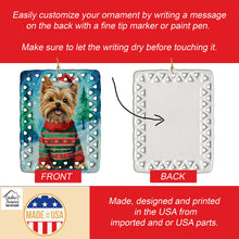 Load image into Gallery viewer, Yorkshire Terrier Yorkie Christmas Porcelain Ornament