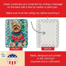 Load image into Gallery viewer, Yorkshire Terrier Yorkie Christmas Porcelain Ornament