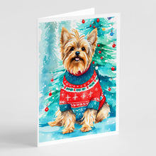 Load image into Gallery viewer, Yorkshire Terrier Yorkie Christmas Greeting Cards - Blank Note Cards – 8-Pack of Artist-Designed Cards with Envelopes